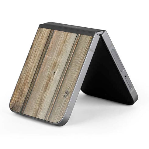 Natural Weathered Wood Galaxy Z Flip6 Skin